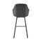 Armen Living Brigden Gray Faux Leather and Black Metal Swivel 26" Counter Stool LCBRBABLGR26 - alternate 5